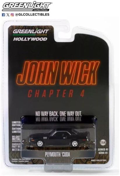 Greenlight 62020-F Plymouth Cuda schwarz John Wick - Hollywood 1:64
