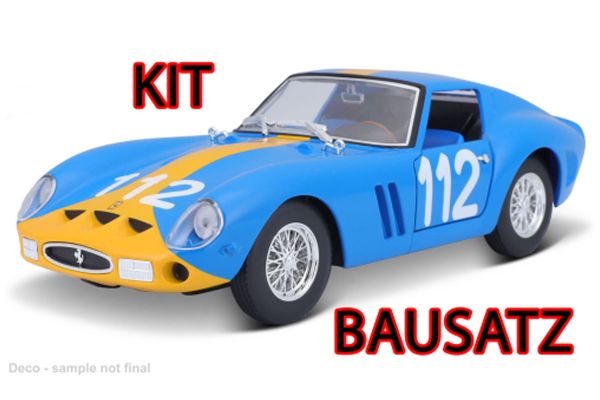 Bburago 26581 Bausatz Ferrari 250 GTO #112 blau/gelb 1:24