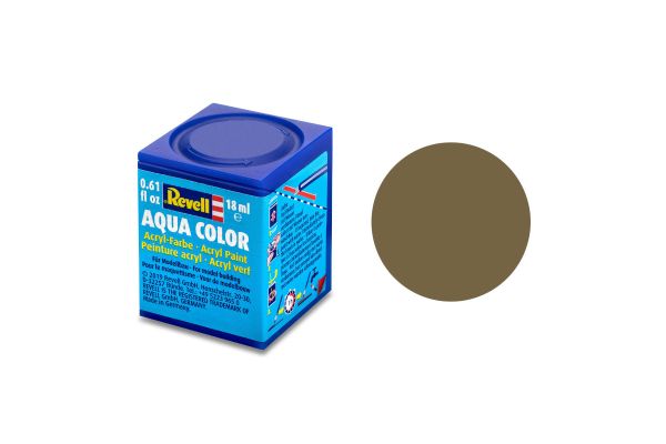 Revell 36186 Aqua Color khakibraun, matt Modellbau-Farbe auf Wasserbasis 18 ml Dose