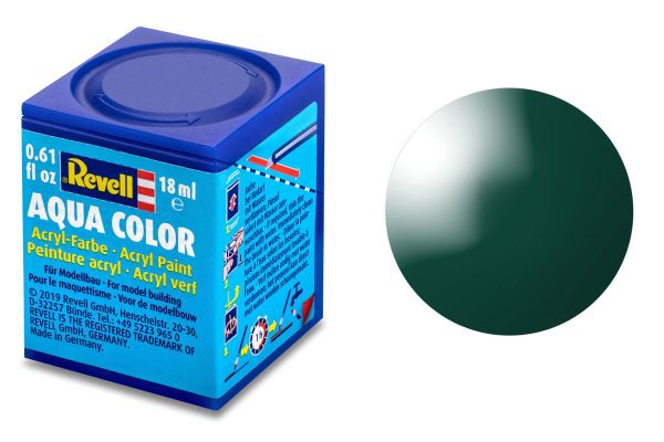 Revell 36162 Aqua Color moosgrün, glänzend Modellbau-Farbe auf Wasserbasis 18 ml Dose