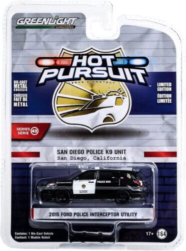 Greenlight 43010-E Ford Police Interceptor Utility "San Diego Police K9 Unit" schwarz/weiss 2015 - H