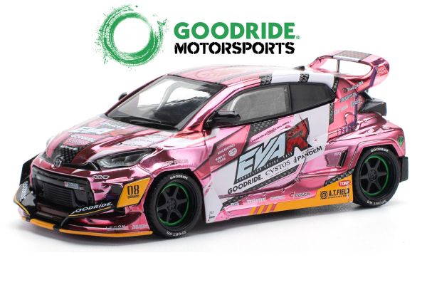 Pop Race 220 Toyota Yaris Eva RT Production Model Custom Type-08 Goodride rosa/weiss 1:64