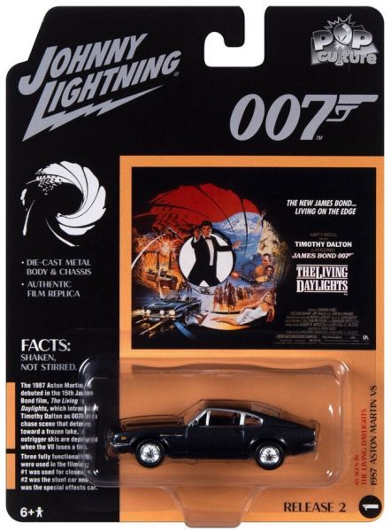 Johnny Lightning JLPC012-1 Aston Martin V8 James Bond anthrazit 1987 - Pop Culture 2023 R2 Maßstab 1