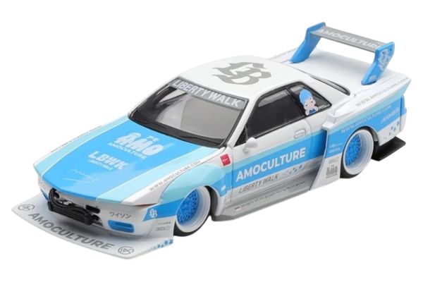 ***PREORDER MiniGT Nissan Skyline GT-R (R32) LBWK Kaido Works Amoculture 2026 hellblau/weiss