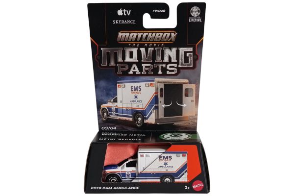 Matchbox FWD28-JKH45 Dodge RAM Ambulance 2019 weiss - The Movie Moving Parts 2026 1:64