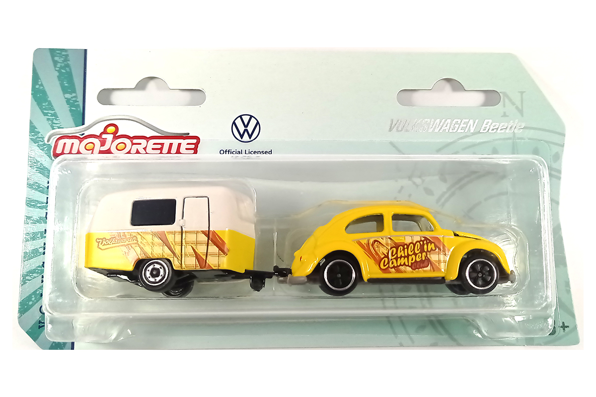 Majorette 212055007 VW K fer Mit Wohnanh nger Gelb VW Originals 