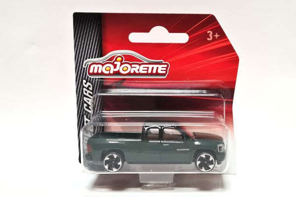 Majorette 212053051 Chevrolet Silverado dunkelgrün (217E) - Street Cars Maßstab 1:71 Modellauto