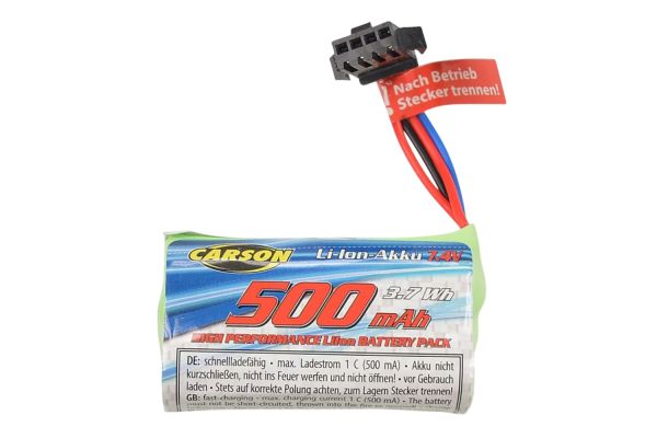Carson Li-Ion Akku 7,4V/500mAh TW 1:14 JST-4 RC Fahrzeug