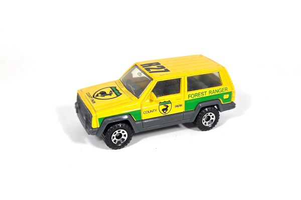 gebraucht! Matchbox Jeep Cherokee gelb Forrest Ranger 1:58 - ganz leicht bespielt