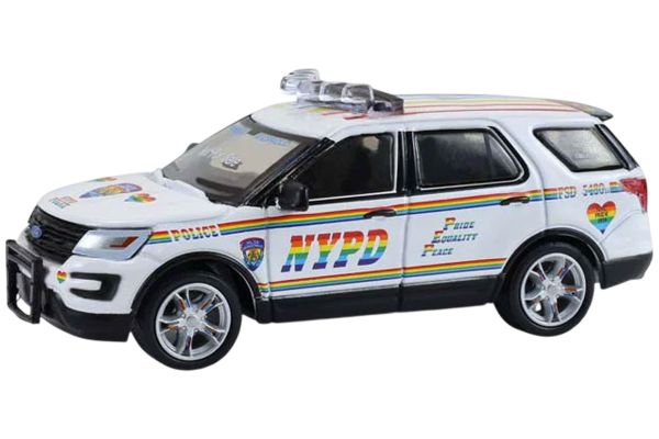 Greenlight 43050-C Ford Explorer NYPD Pride Livery weiss 2016 - Hot Pursuit 1:64