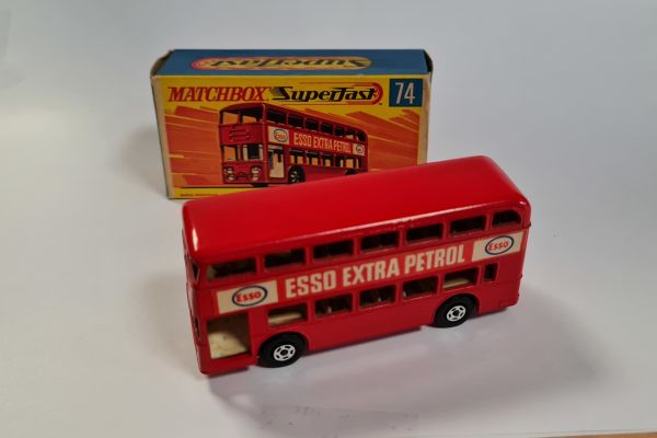 gebraucht! Matchbox No.74 Daimler Bus Doppelstock rot Made in England mit BOX - fast wie neu