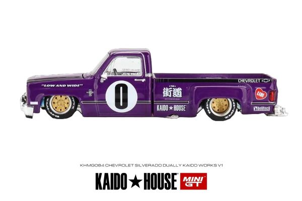 Kaidohouse KHMG084 Chevrolet Silverado KAIDO V1 lila (LHD) MiniGT Maßstab 1:64 Modellauto