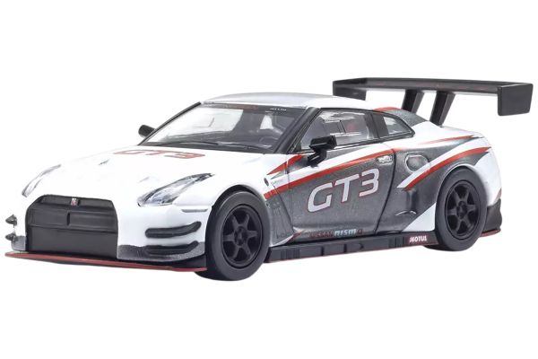 Kyosho Nissan GT-R NISMO GT3 weiß Präsentation 1:64 mit LED
