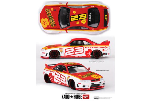 ***PREORDER Kaidohouse Nissan Skyline GT-R (R33) Kaido Stock Car V1 1995 rot/weiss