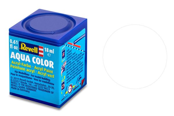 Revell 36102 Aqua Color farblos, matt nicht deckend, Modellbau-Farbe auf Wasserbasis 18 ml Dose