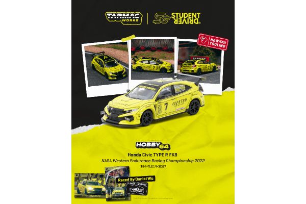 ***PREORDER Tarmac Honda Civic TYPE R (FK8) #7 Western Endurance Racing Championship 2022 gelb