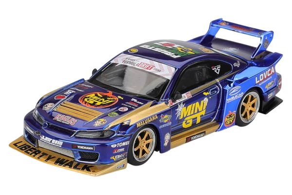 ***PREORDER MiniGT Nissan Silvia (S15) LB-Super Silhouette #555 Team MINI GT Liberty Walk 2025 Formu