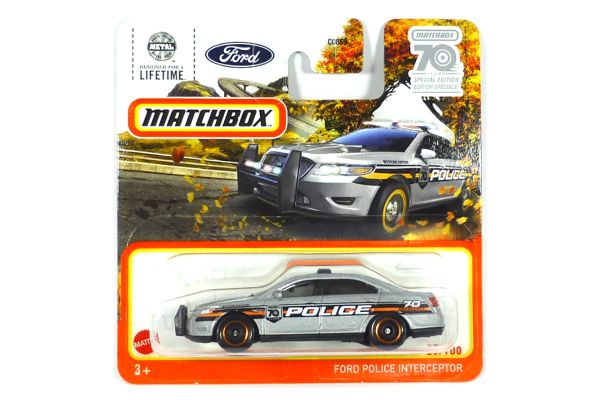 Matchbox HLD04 Ford Police Interceptor silber - 23/100 Maßstab ca. 1:64 Modellauto 2023-3