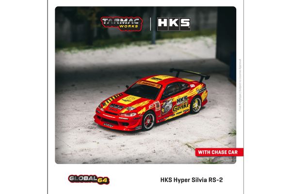 ***Tarmac T64G-023-HKS HKS Hyper Silvia RS-2 rot/gelb Maßstab 1:64 Modellauto