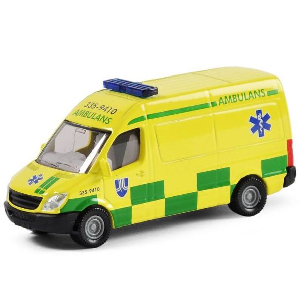 Siku 138903001 Mercedes Benz Sprinter "Schwedische Ambulans" gelb Krankenwagen (Blister)