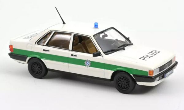 Norev 830053 Audi 80 "Polizei Niederkaltenkirchen" weiss/grün Maßstab 1:43 Modellauto