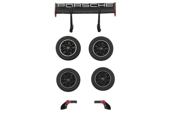 Carrera Hybrid Ersatzteil Komplettes Radset für Porsche 911 GT3 R Black Devil