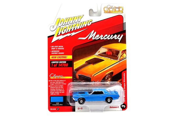 Johnny Lightning JLCG027A-3 Mercury Cougar Eliminator blau 1970 - Classic Gold 2021 R4 Maßstab 1:64