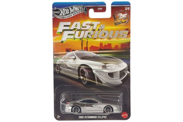 Hot Wheels HNR88-JKX22 Mitsubishi Eclipse 1995 silber - Fast & Furious 3/5