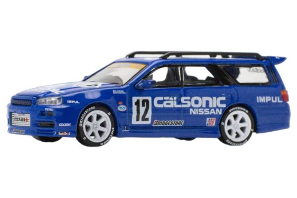 ***Pop Race PR640059 Nissan Stagea "Calsonic" blau/weiss Maßstab 1:64