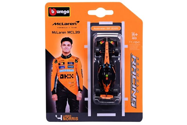 Bburago Mclaren MCL39 #4 Lando Norris 2025 orange 1:64