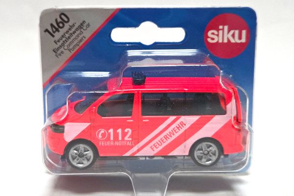 NOS! Siku 1460 VW T5 Feuerwehr-Einsatzleitwagen leuchtfarben Maßstab ca. 1:60 Blister