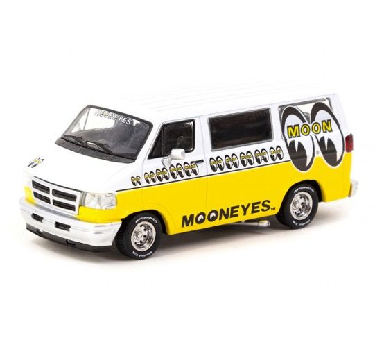 Tarmac T64G-TL032-ME Dodge Van "Mooneyes" weiss/gelb Maßstab 1:64 Modellauto
