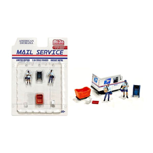 American Diorama AD76491 Figurenset &quot;Mail Service&quot; mijo Exclusives Maßstab 1:64