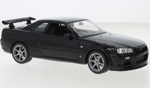 Welly 24108 Nissan Skyline GT-R (R34) schwarz 1999 Maßstab 1:24 Modellauto