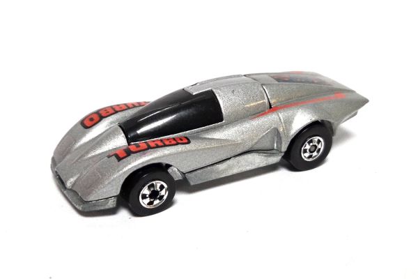 gebraucht! Hot Wheels Crack-Ups Turbo Rennwagen 1984 silber Blackwall - fast wie neu