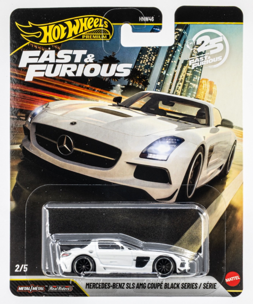 Hot Wheels HNW46-JHW65 Mercedes-Benz SLS AMG weiss - Fast & Furious 2/5 1:64