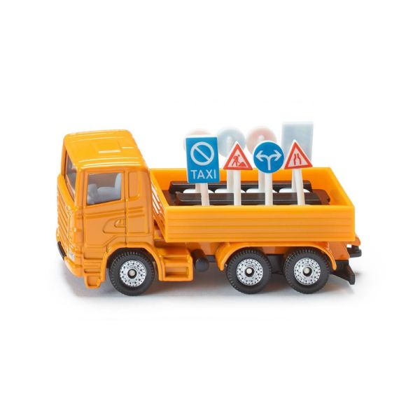 Siku 1322 Scania LKW mit Verkehrszeichen orange (Blister)