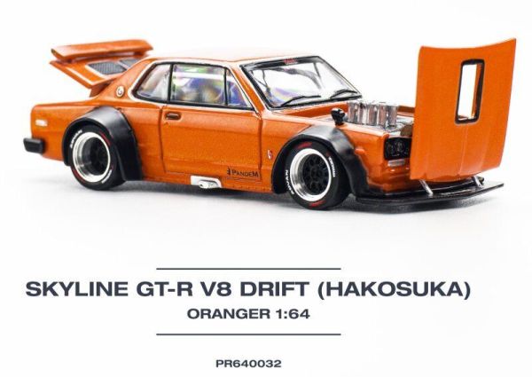 Pop Race PR640032 Nissan GT-R V8 Drift (Hakosuka) orange metallic Maßstab 1:64 Modellauto