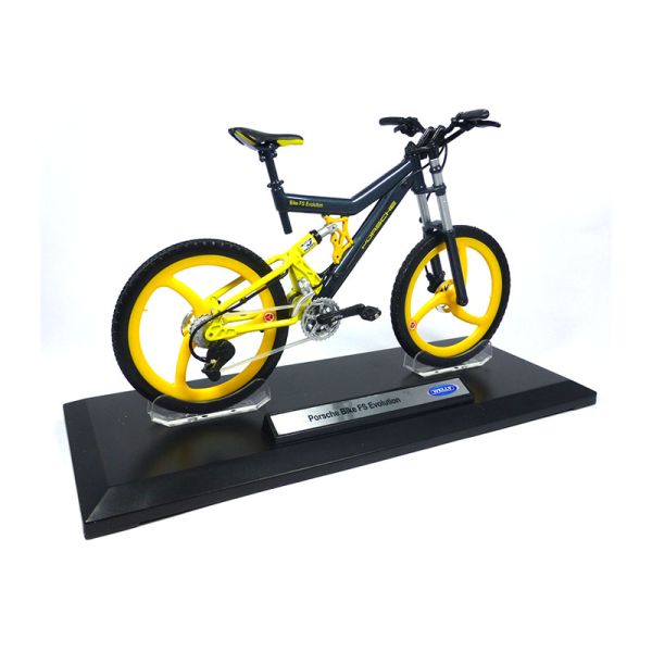 Welly Bike Porsche FS Evolution dunkelgrau/gelb 1:10 Fahrrad