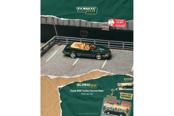***PREORDER Tarmac Saab 900 Turbo Cabriolet 1997 dunkelgrün