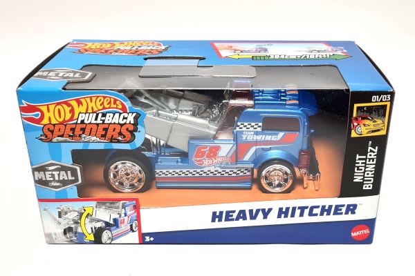 Hot Wheels HPR70 Heavy Hitcher blau metallic Pull-Back Speeders Maßstab 1:43