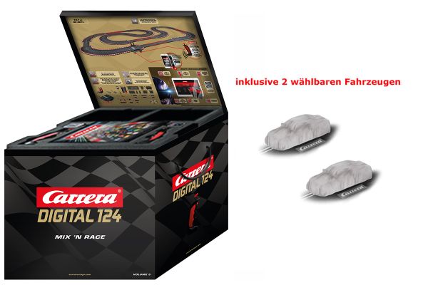 Carrera 20023635 Digital 124 Autorennbahn "Mix and Race Volume 5" mit 2 wählbaren Fahrzeugen
