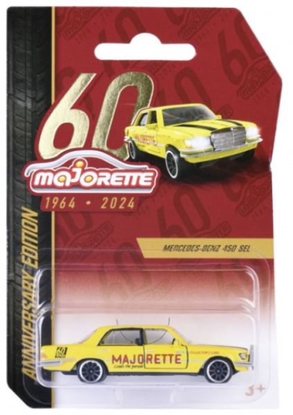 Majorette 212054100 Mercedes-Benz 450 SEL gelb - Anniversary Edition 2024 Maßstab 1:61 Modellauto