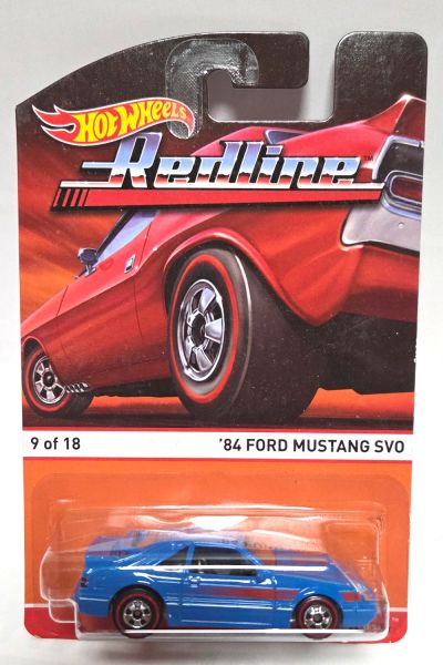 NOS! Hot Wheels BDP91 Ford Mustang SVO 1984 blau Redline - Blister mit Protector