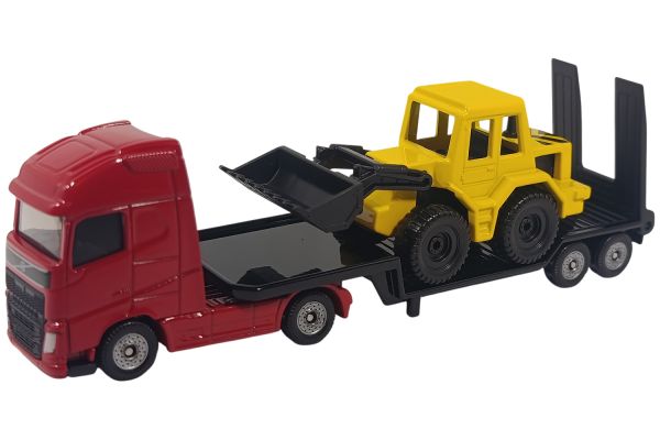 Siku 1616 Volvo Tieflader mit Radlader rot/gelb (Blister)