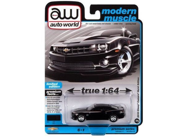Autoworld AW64382B-3 Chevrolet Camaro "Hurst Edition" schwarz 2010 - Premium 2022 R4 Maßstab 1:64 Mo