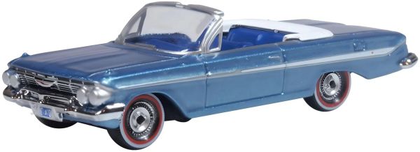 Oxford 87CI61006 Chevrolet Impala Convertible Jewel 1961 blau metallic Maßstab 1:87 Modellauto