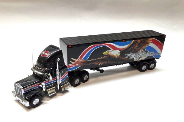gebraucht! Matchbox Collectibles Kenworth Harley Davidson Sattelzug schwarz - ganz leicht bespielt