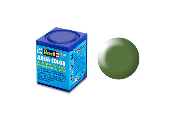 Revell 36360 Aqua Color farngrün, seidenmatt Modellbau-Farbe auf Wasserbasis 18 ml Dose