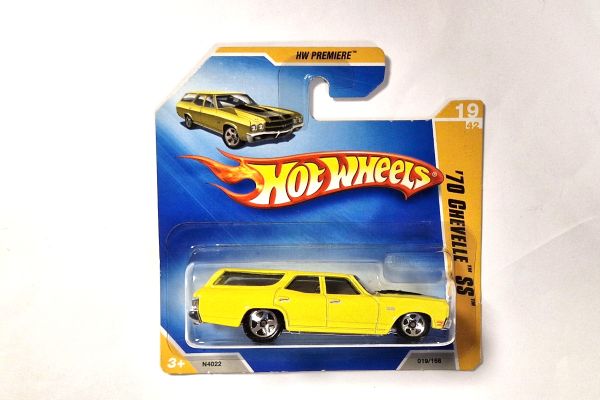 NOS! Hot Wheels N4022 Chevrolet Chevelle SS gelb 1970 HW Premiere 019/166 Maßstab ca. 1:64 - Blister